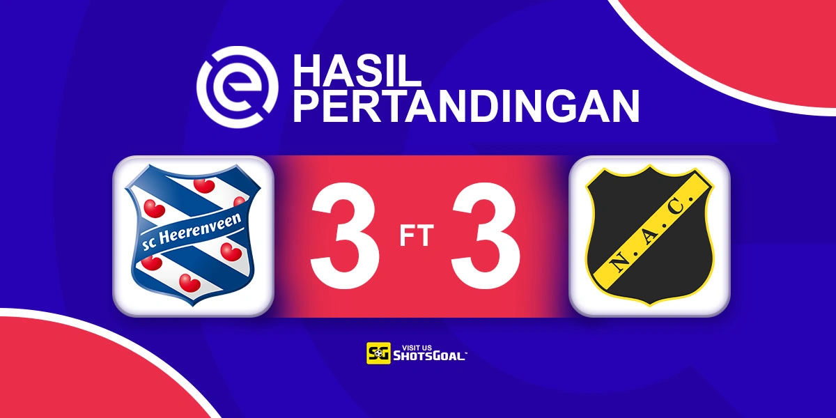 Heerenveen 3-3 NAC Breda - Thriller Enam Gol Berakhir Tanpa Pemenang