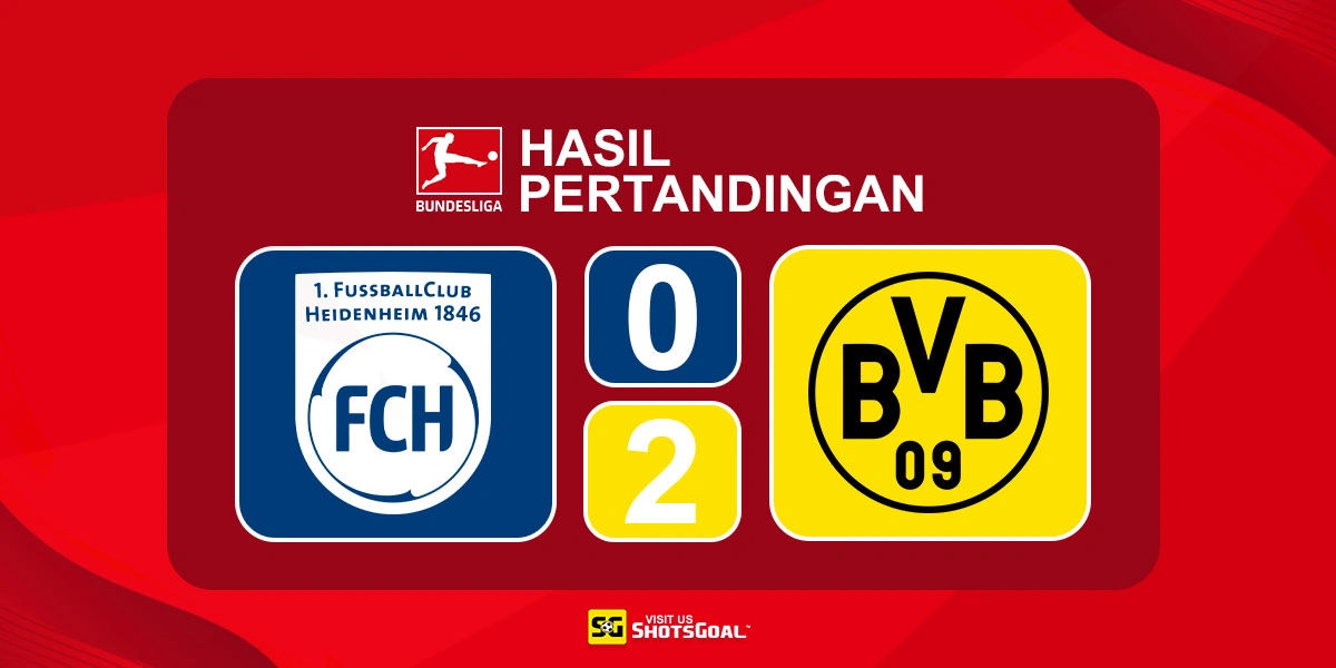 Heidenheim 0-2 Borussia Dortmund - 10 Pemain Heidenheim Tidak Sanggup Meredam Borussia Dortmund