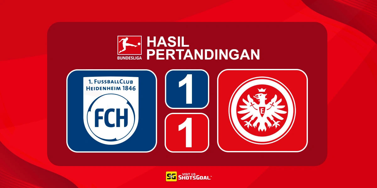Heidenheim 1-1 Eintracht Frankfurt - Eintracht Frankfurt Amankan Satu Poin