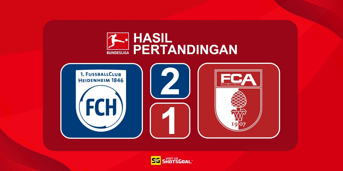 Heidenheim 2-1 Augsburg - Heidenheim Raih Kemenangan Perdana Musim Ini