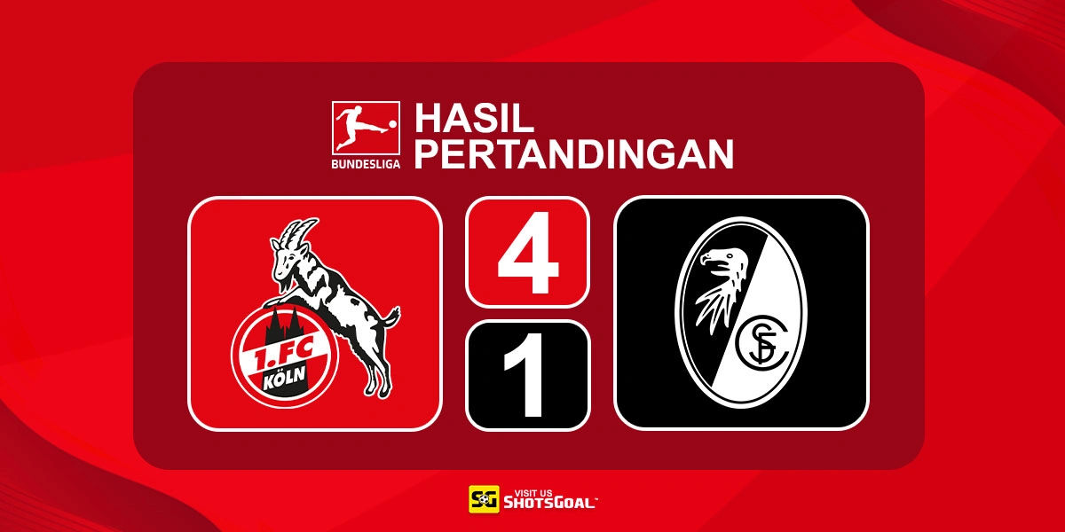 Koln 4-1 Freiburg - Koln Tancap Gas ke Peringkat Tiga