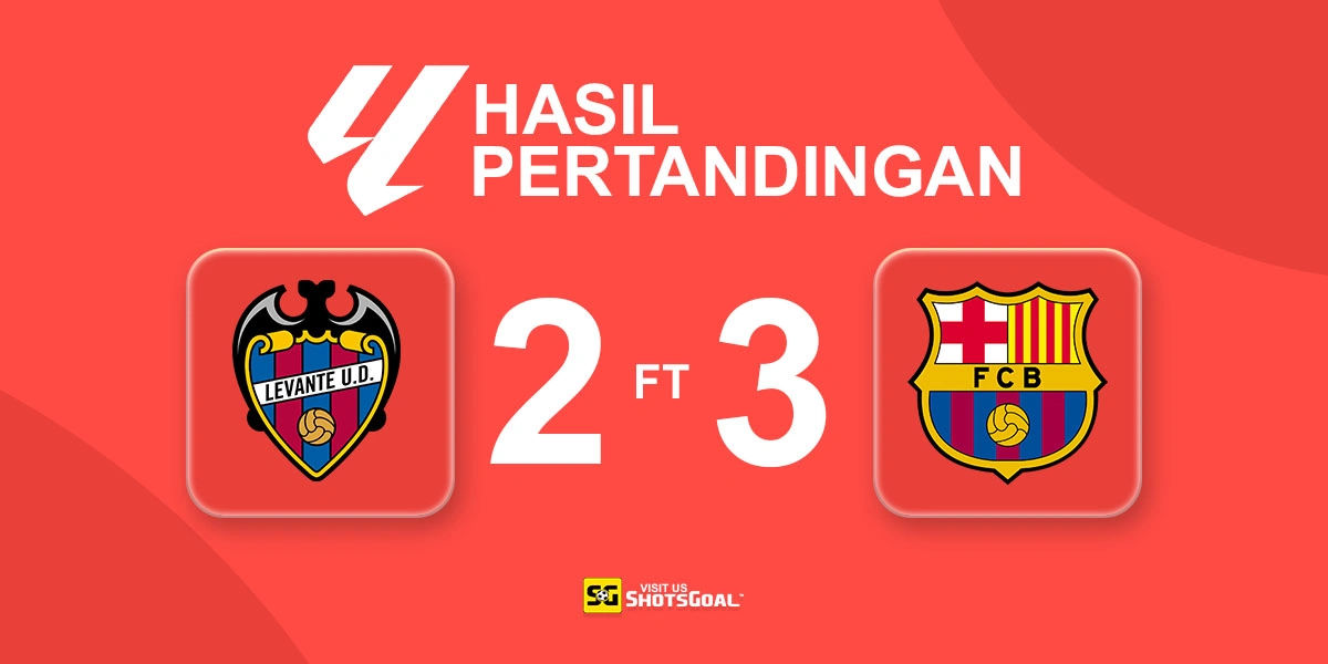 Levante 2-3 Barcelona - Barcelona Comeback dengan Sensasional