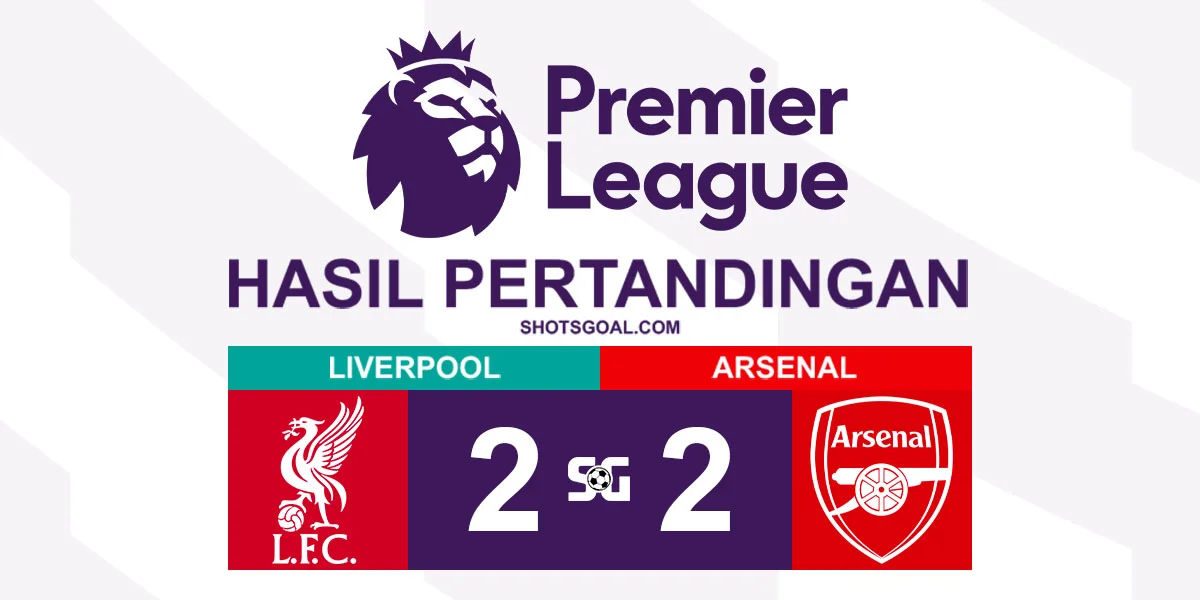 Liverpool 2-2 Arsenal - Duel Papan Atas Berakhir Imbang