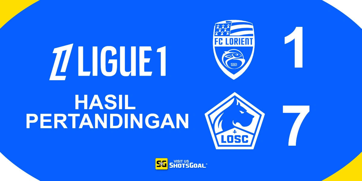 Lorient 1-7 Lille - Lille Menang Telak