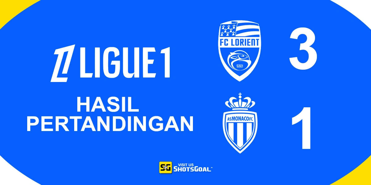 Lorient 3-1 AS Monaco - Lorient Menang Akibat Kartu Merah Lagi