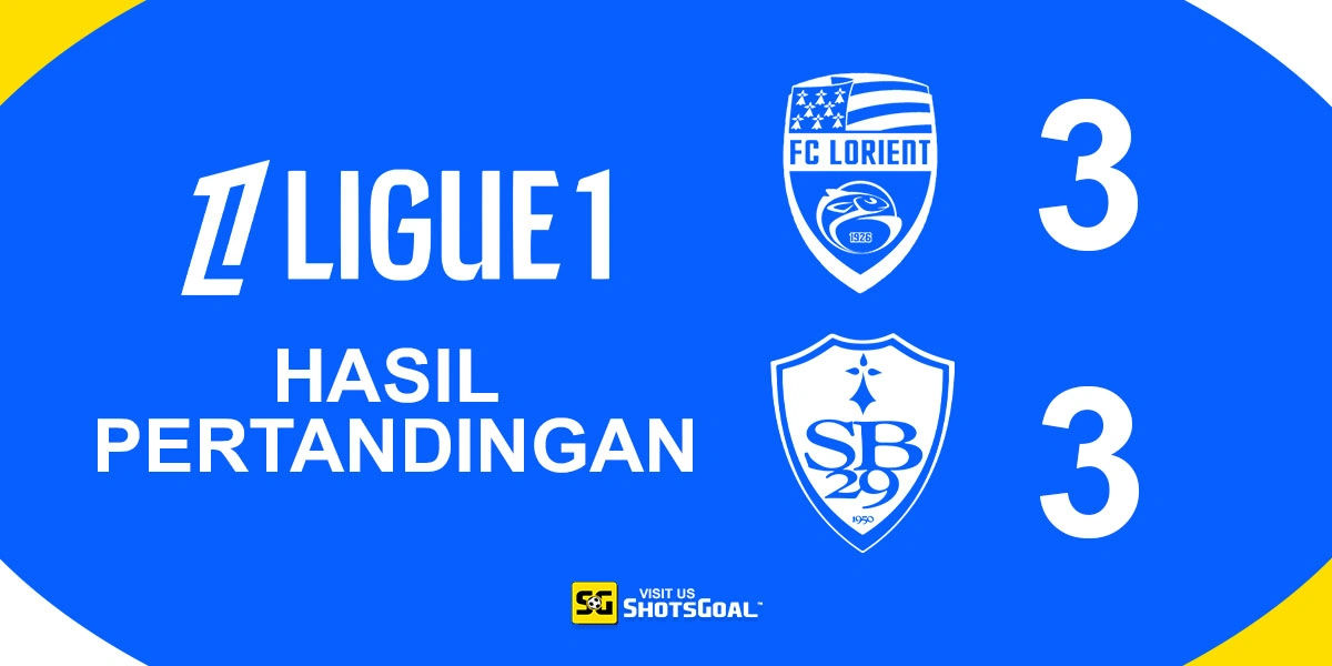 Lorient 3-3 Brest - Thriller Enam Gol Berakhir Tanpa Pemenang