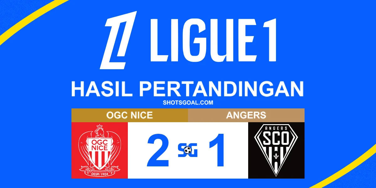 Nice 2-1 Angers - Nice Akhirnya Menang Lagi di Kandang