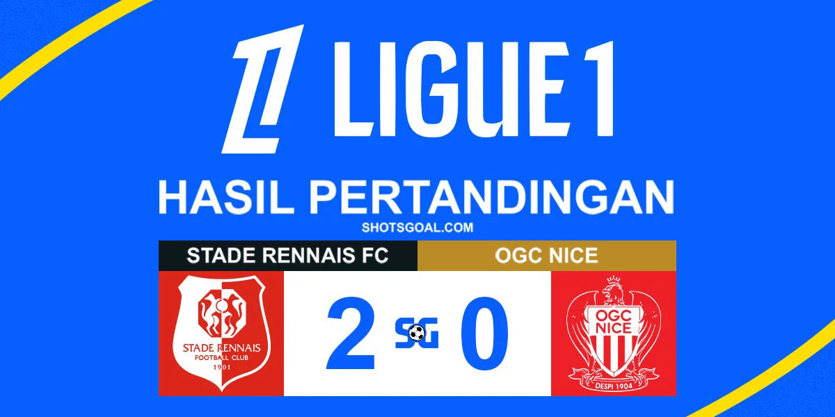 Rennes 2-0 Nice - Rennes Jegal Langkah Eropa Nice