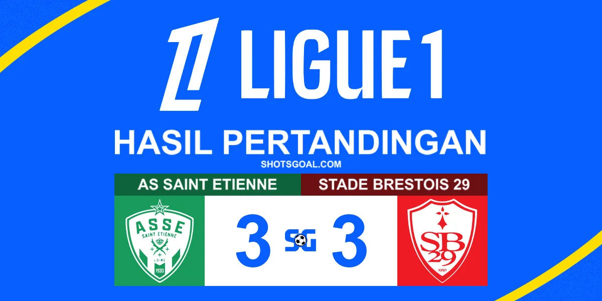 St. Etienne 3-3 Brest - Thriller Enam Gol Berakhir Tanpa Pemenang