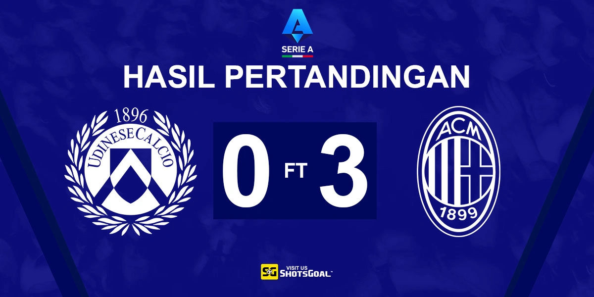 Udinese 0-3 AC Milan - AC Milan Raih Kemenangan Telak
