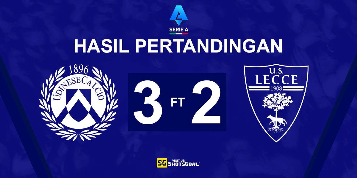 Udinese 3-2 Lecce - Kemenangan Perdana Udinese di Kandang