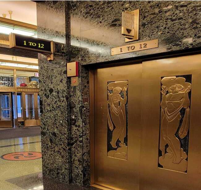 art deco elevator