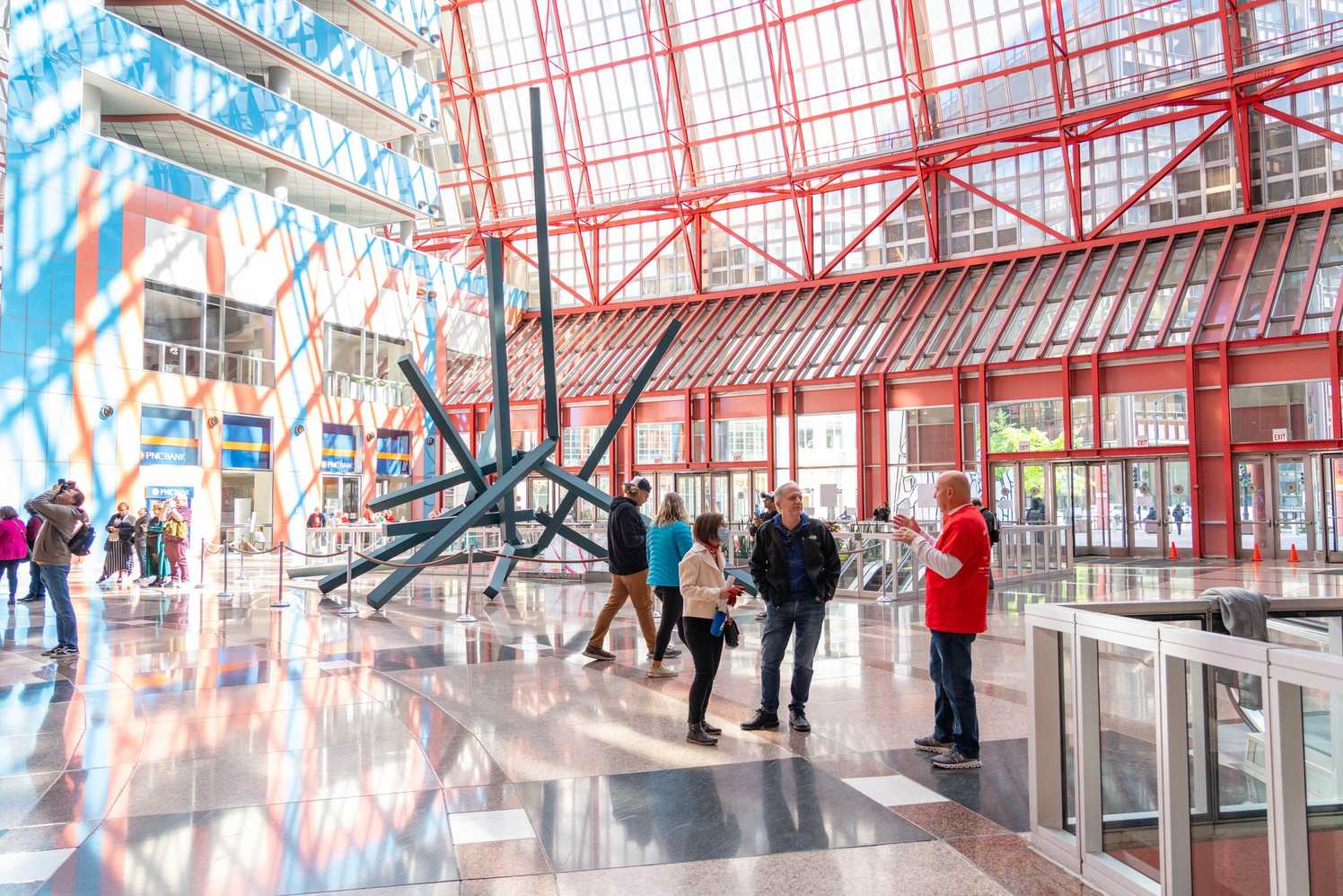 A photo of the inside of the Thompson Center.