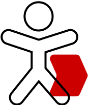 Icon of a stickman with a red arrow overlaid.