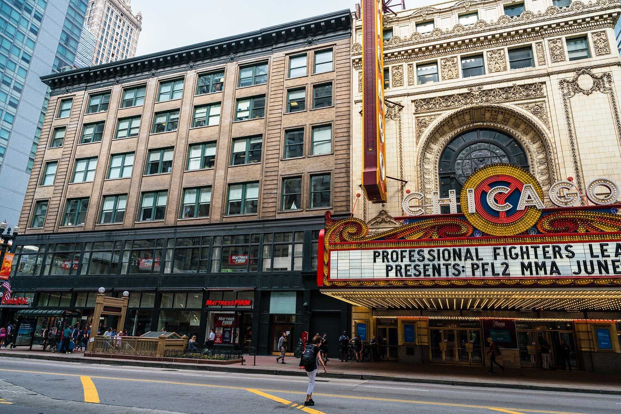 A photo of the Page Brothers Building including theatre marquee.