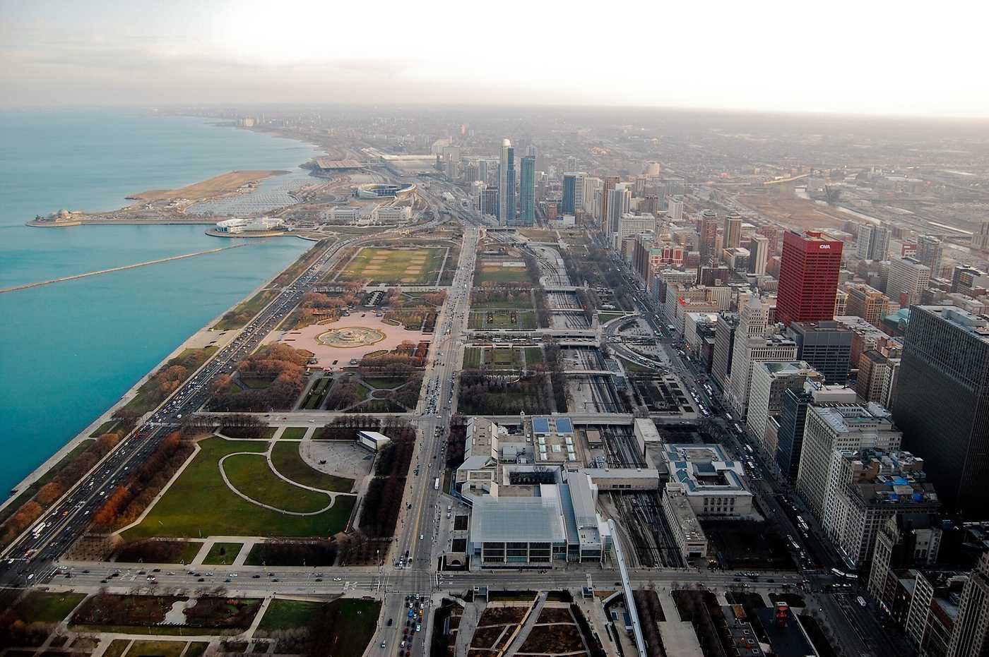 Aerial view of downtown Chicago