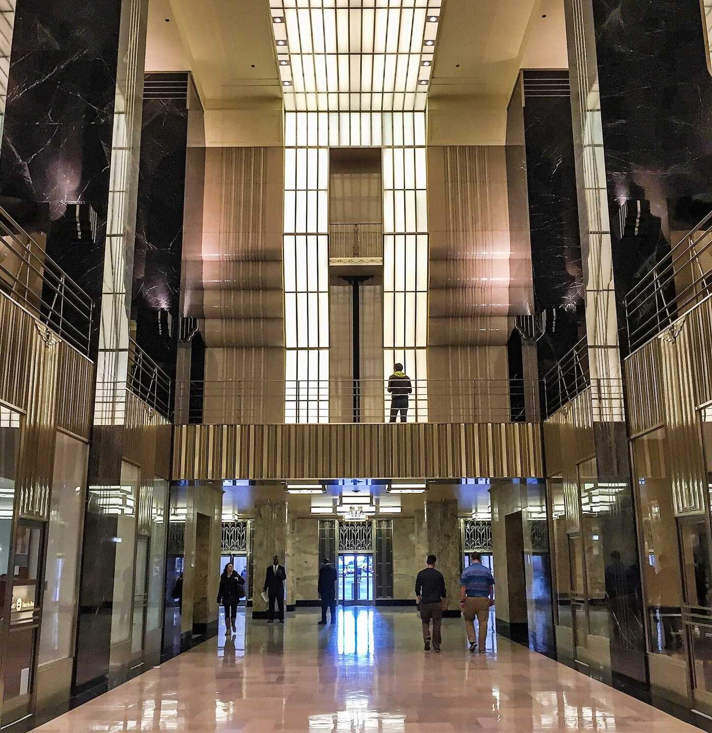 A photo of the interior of the Chicago Board of Trade