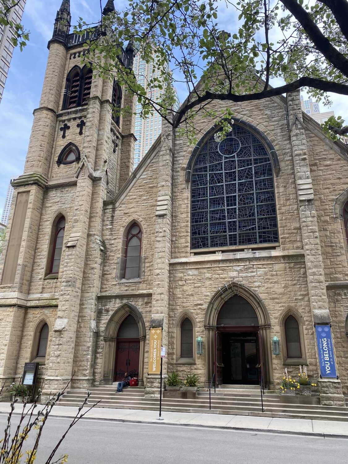 Exterior of an old stone church