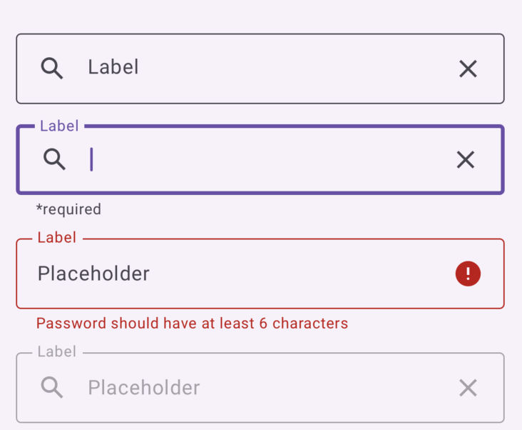 outlined text input