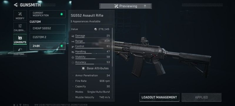 Build screenshot
