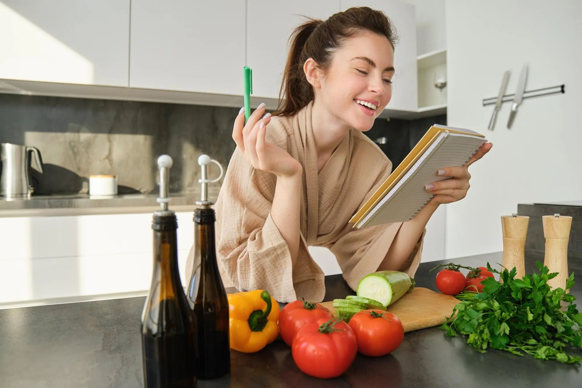 Home cook checking whether a planned dinner becomes a practical grocery list