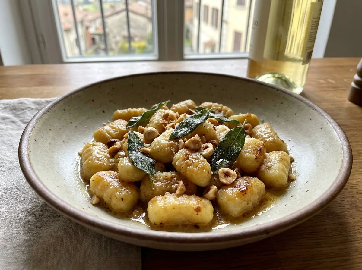 Картофельные ньокки с шалфейным маслом и фундуком