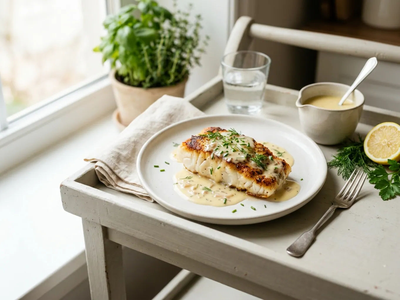 Weißfisch mit hausgemachter Beurre Blanc