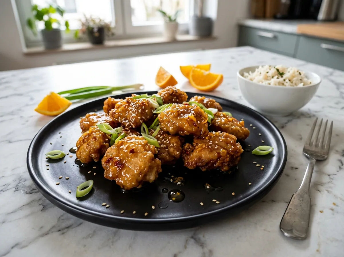 Pollo Croccante Cinese in glassa all'Arancia e Peperoncino