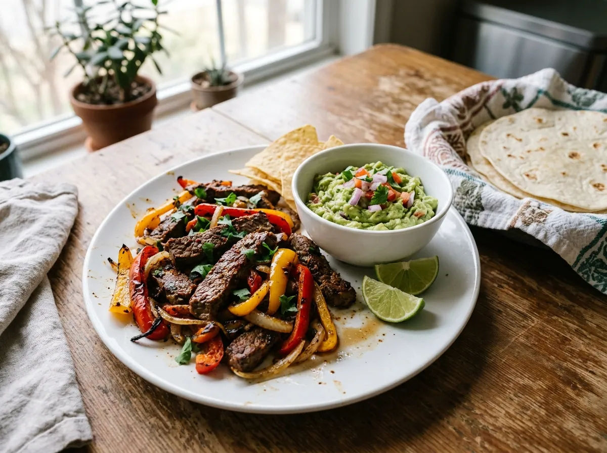 Steak Fajitas mit geröstetem Paprika