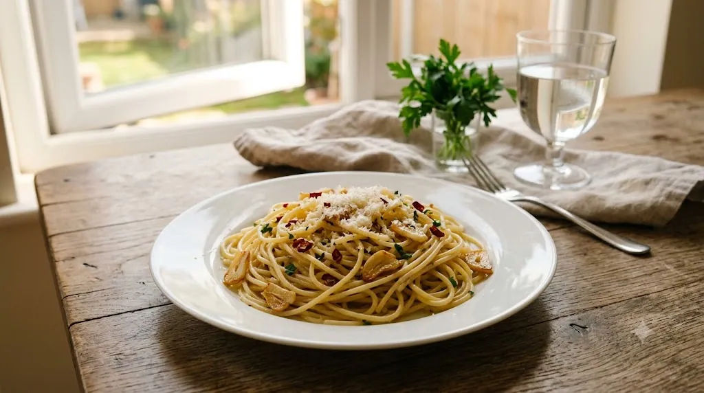 Spaghetti Aglio e Olio with Chili