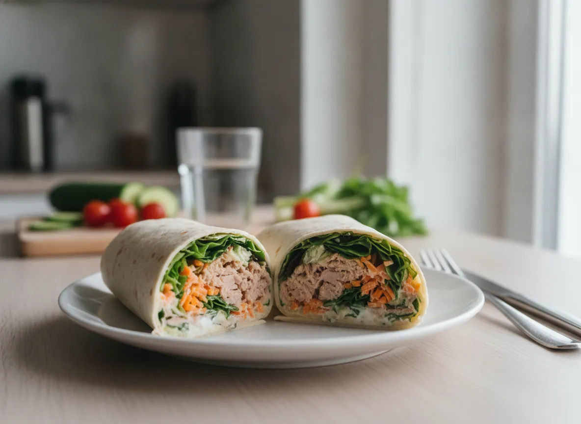 Wrap di tortilla con tonno e verdure