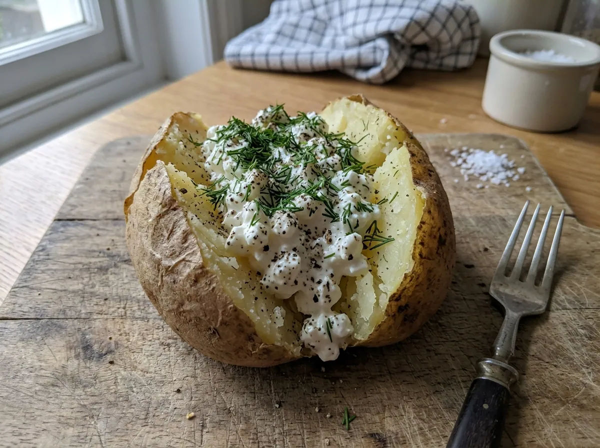 Patate al microonde con ripieno di ricotta e uova
