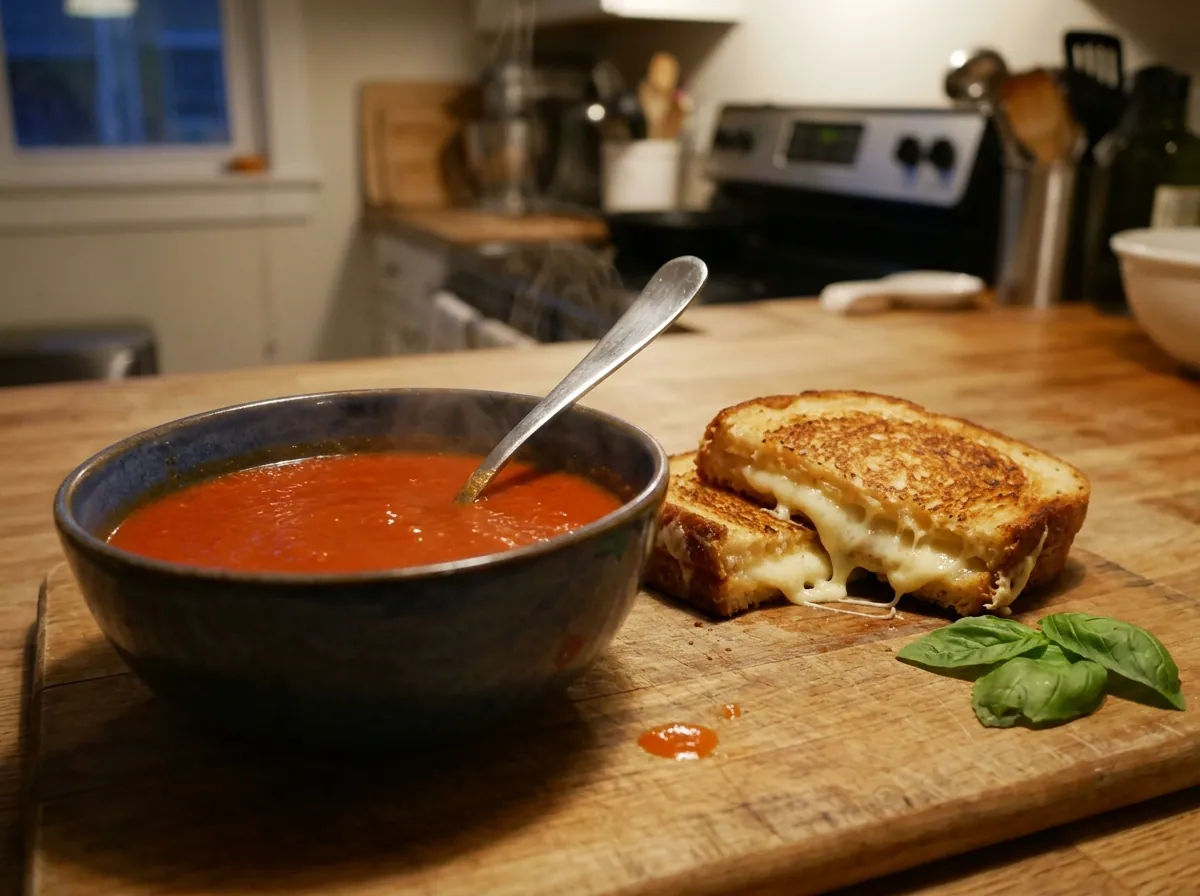 Zuppa e crostoni al formaggio