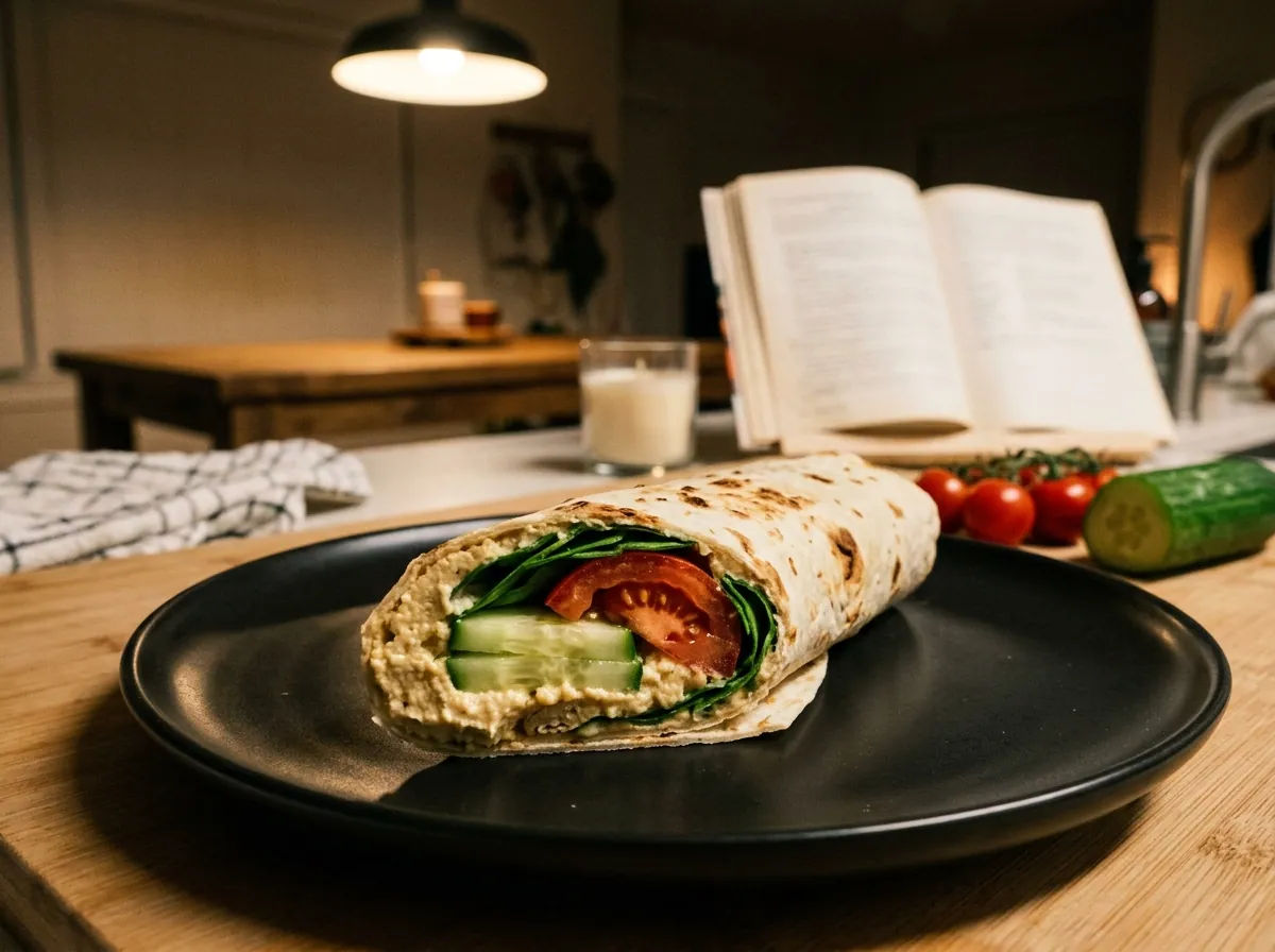 Wrap di lavash con hummus e verdure