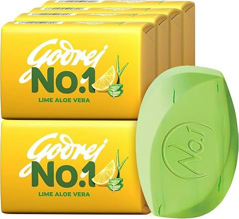 Godrej No.1 Lime & Aloe Vera – Pack of 9 (150g each) | Soaps For Bath | Long-Lasting Fragrance Nourishing