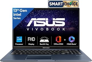 ASUSVivobook 15,13th Gen,Intel Core i5-13420H(Intel UHD iGPU/16GB RAM/1TB SSD/FHD/15.6"/60Hz/Backlit Keyboard/Windows 11/M365 Basic (1Year)*/Office Home 2024/Quiet Blue/1.70 kg) X1502VA-BQ1297WS