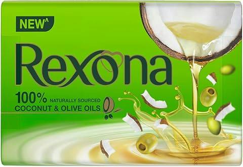 Rexona Coconut and Olive Oil Soap For Silky Smooth Skin(4 * 100g),Pack of 4