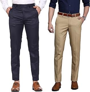 MALENOMen Formal Trouser Regular Fit Solid | Soft and Breathable Pant Combo (Pack of 2)