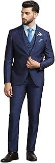 BlackberrysMen Navy Solid Slim Fit Suits