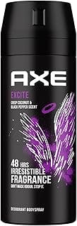 Axe Excite Deodorant Body Spray for Men | 48H* Odour Protection | Crisp Coconut & Black Pepper Scent | 150ml