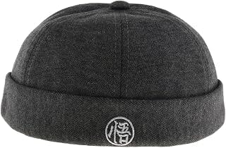 Mens Vintage Docker Hat Wool Felt Leon Beanie Cap Adjustable Deep Gray