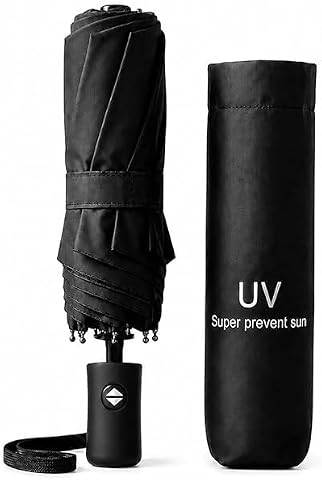 Automatic Travel Umbrella | Windproof Foldable Rain Protection with One Touch Auto Open & Close | Portable Compact Design for Men & Women