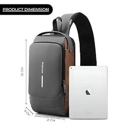 Water Resistant Password Zipper Women Shoulder Bag thumbnail 1
