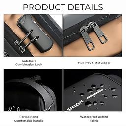 Water Resistant Password Zipper Women Shoulder Bag thumbnail 2