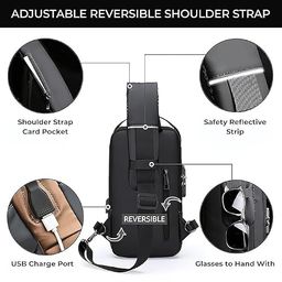 Water Resistant Password Zipper Women Shoulder Bag thumbnail 3