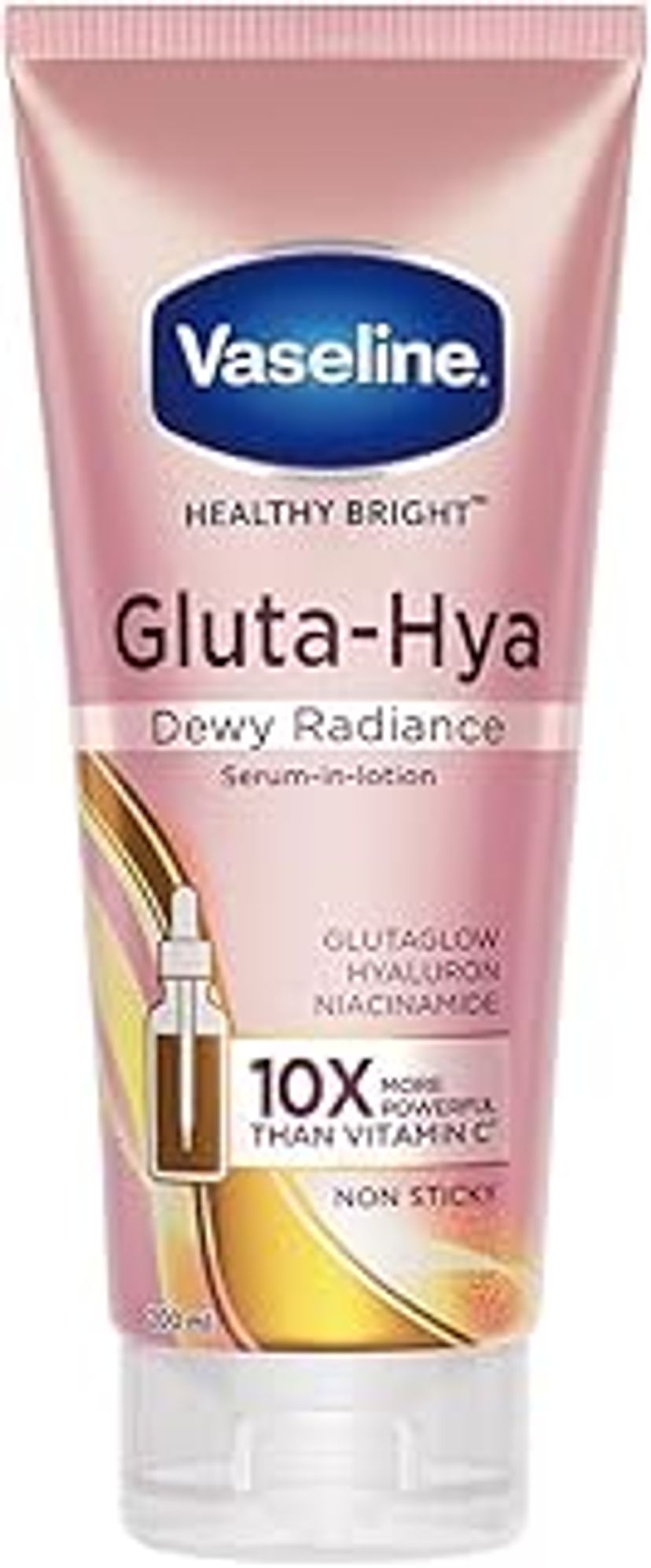 Vaseline Gluta-Hya Dewy Radiance Lotion for Face & Body | Gives Brighter Skin | Glutathione & Niacinamide Infused Moisturizer, 200ml Brightening