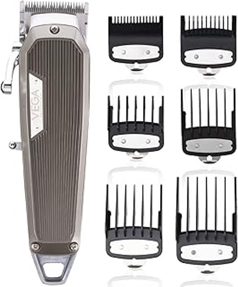 VEGA PROFESSIONAL Men Pro Star Hair Clipper With 7500 Rpm High Speed Rotary Motor, Titanium Coated Ceramic Deep Tooth Blade, 300 Mins Runtime For Salon, Cord & Cordless Power, (Vpphc-04)