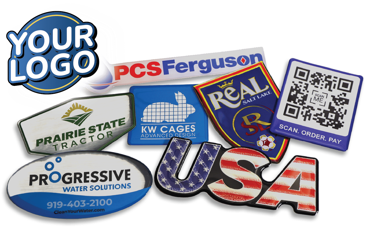 Domed labels and sticker examples