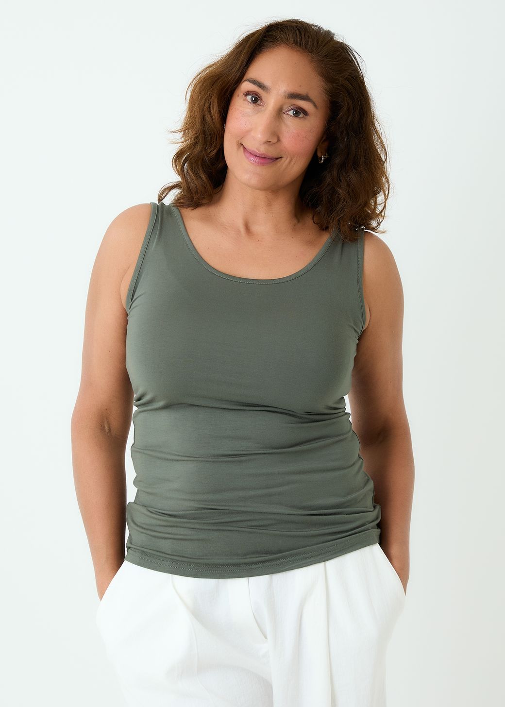 Bamboo Jersey Scoop Neck Vest