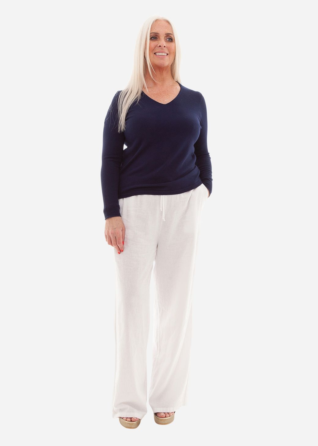 Cashmere Like Fitted V-Neck Jumper